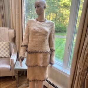 Vintage Escada Cashmere & Silk Knit Midi Skirt Set